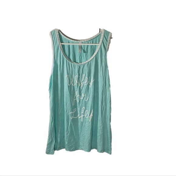 David’s Bridal XL Mint Pajama Tank Top - Picture 2 of 6